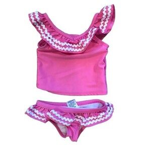 Baby Girl's 12 Month tankini Swimsuit 2 Piece Pink Ruffles Wonder Nation